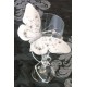 Papillons Perles Blanc Argent