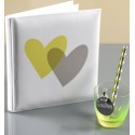 Livre d'or coeur vert anis coeur gris