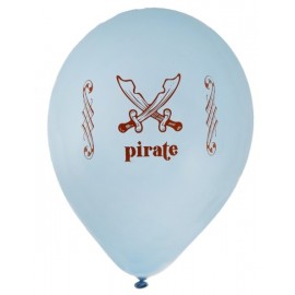 Ballons pirate bleu ciel 23 cm les 8