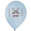 Ballons pirate bleu ciel 23 cm les 8