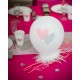 Ballon blanc coeur rose coeur gris 23 cm les 8