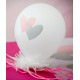 Ballons blancs coeur rose et gris 23 cm les 8