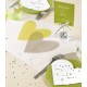 Chemin de table coeur vert anis coeur gris intissé blanc 5 M