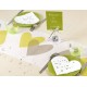 Chemin de table coeur vert anis coeur gris intissé blanc 5 M