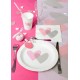 Chemin de table coeur rose coeur gris intissé blanc 5 M