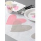 Chemin de table coeur rose coeur gris intisse blanc 
