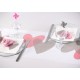 Chemin de table coeur rose coeur gris intissé blanc 5 M