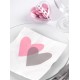 Serviettes de table coeur rose gris papier blanc les 20
