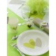 Assiettes coeur vert anis gris carton blanc 23 cm les 10