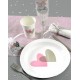 Assiette coeur rose gris carton blanc 23 cm les 10