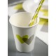 Gobelet coeur vert anis coeur gris carton blanc les 10