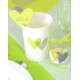 Gobelet coeur vert anis coeur gris carton blanc les 10