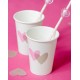 Gobelet coeur rose coeur gris carton blanc les 10