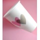 Gobelets coeur rose coeur gris carton blanc les 10