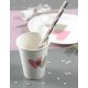 Gobelet coeur rose coeur gris carton blanc les 10