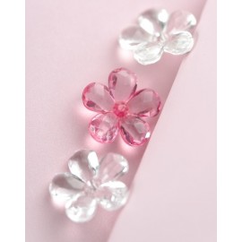 Perles fleurs transparentes couleur 2.1 cm les 10
