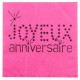 Serviette de table Joyeux Anniversaire Fuchsia les 20