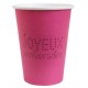 Gobelets Joyeux Anniversaire Carton Fuchsia Etoiles Noires les 10
