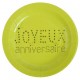 Assiette Joyeux Anniversaire Carton Vert Anis 23 cm les 10