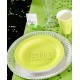 Assiette Joyeux Anniversaire Vert Anis 23 cm les 10