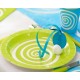 Assiettes carton spirale vert anis blanc 22.5 cm les 10