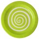 Assiettes carton spirale vert anis blanc 22.5 cm les 10