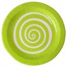 Assiettes carton spirale vert anis blanc 22.5 cm les 10