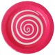 Assiettes carton spirale fuchsia blanc 22.5 cm les 10