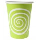 Gobelet carton spirale vert anis blanc les 10