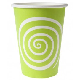 Gobelet carton spirale vert anis blanc les 10