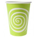 Gobelets carton spirale vert anis blanc les 10