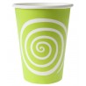 Gobelets carton spirale vert anis blanc les 10