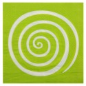 Serviettes de table spirale vert anis blanc les 20