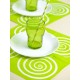 Serviettes de table spirale vert anis blanc papier les 20