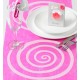 Chemin de table spirale fuchsia blanc intissé 5 M