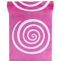 Chemin de table spirale fuchsia blanc intissé 5 M