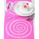 Chemin de table spirale fuchsia blanc intissé 5 M