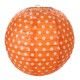 Lanterne boule papier orange à pois 20 cm les 2