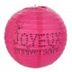 Lanterne boule papier joyeux anniversaire fuchsia 20 cm les 2