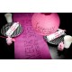 Lanternes Boule Papier Joyeux Anniversaire Fuchsia 20 cm les 2