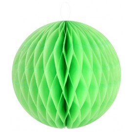 Boules papier alvéolé vert 20 cm les 2