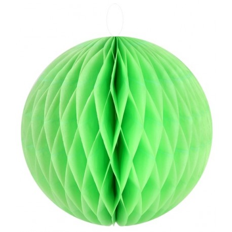 Boule papier alvéolé vert 20 cm les 2