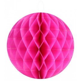 Boules papier alvéolé fuchsia 20 cm les 2