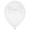 Ballons Colombes blancs 23 cm les 8