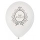 Ballons Just Married blancs 23 cm les 8