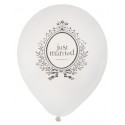 Ballons Just Married blancs 23 cm les 8