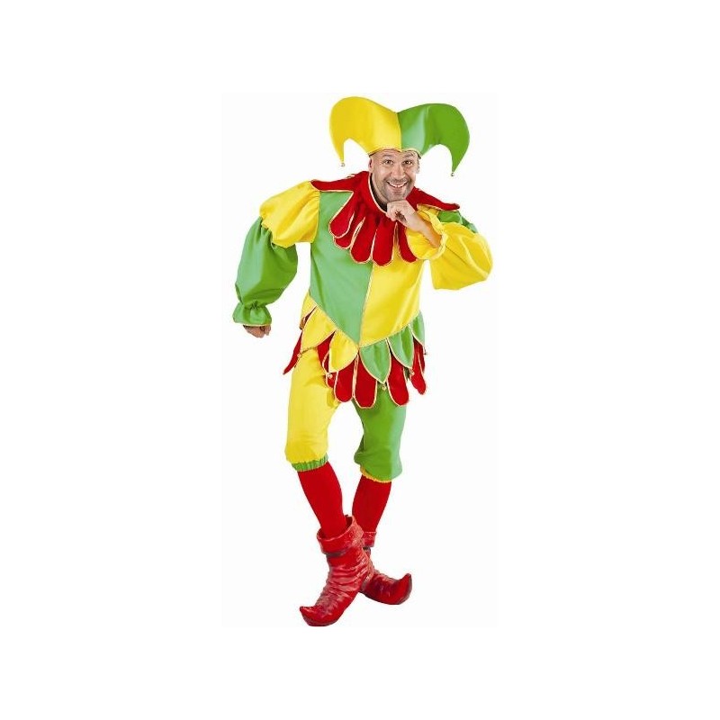 Déguisement Homme BOUFFON Médiéval XS/S Arlequin Joker Fou du Roi Clown NEUF