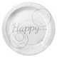Assiette Happy carton Blanc 22.5 cm les 10