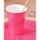 Gobelets carton Happy Fuchsia les 10