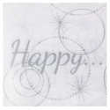 Serviettes de table Happy papier Blanc cassé les 20